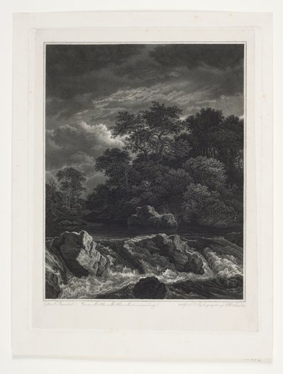 Landschap met waterval door Peter Christian Schøler