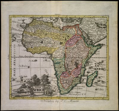 Nouae Africae delineatio door Peter Conrad Monath