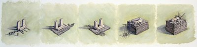 Het optillen van een latei, Stonehenge, Prehistorisch, ca. 1990-2010 door Peter Dunn