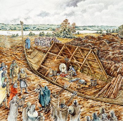 Sutton Hoo scheepsbegrafenis, 7e eeuw, 1990-2010 door Peter Dunn