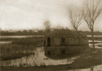 Een rieten boot thuis, leven en landschap op de Norfolk Broads, ca. 1886 door Peter Emerson und Thomas Goodall