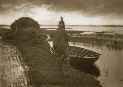 Moerasman op weg om Schoof-stuff te snijden, ca.1886 door Peter Emerson und Thomas Goodall