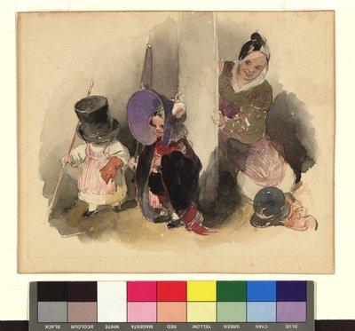 Mutter mit spielenden Kindern (Der kleine Gerngross) door Peter Fendi