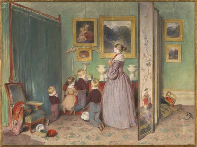 Het Avondgebed Aartshertogin Sophie met kinderen, 1839 door Peter Fendi