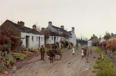 Een Welsh Dorp - Avond, rond 1890-1910 door Peter Ghent