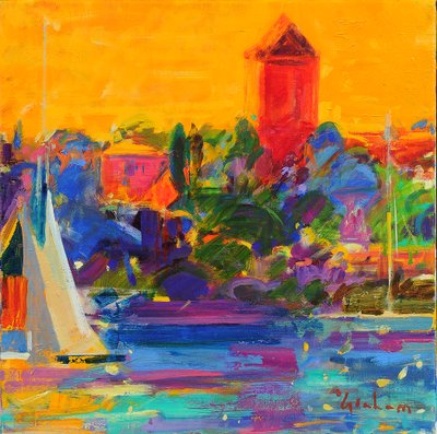Baai van Cannes, 2021 door Peter Graham (Contemporary)