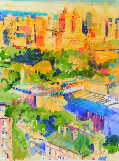Schaduwen van Fifth Avenue over het Metropolitan door Peter Graham (Contemporary)