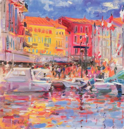 De haven van St Tropez, 2002 door Peter Graham (Contemporary)