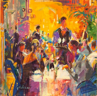 Lunch bij Fortnum en Mason door Peter Graham (Contemporary)