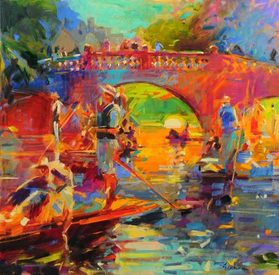 Punts, Clare Brug door Peter Graham (Contemporary)