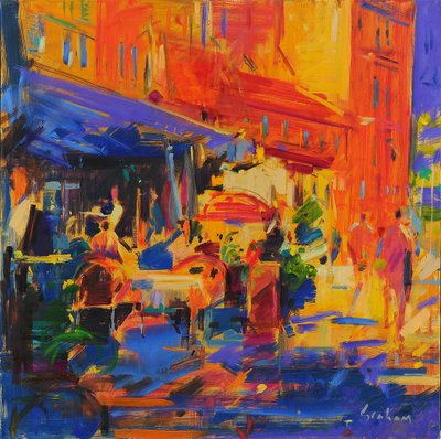 Villefranche-sur-Mer, Beau Rivage (olieverf op doek) door Peter Graham