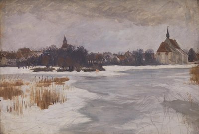 Een uitzicht op Faaborg. Winter door Peter Hansen