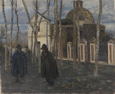 Bedelaars buiten S. Giuliano, nabij Pompeii. 1904-05 door Peter Hansen