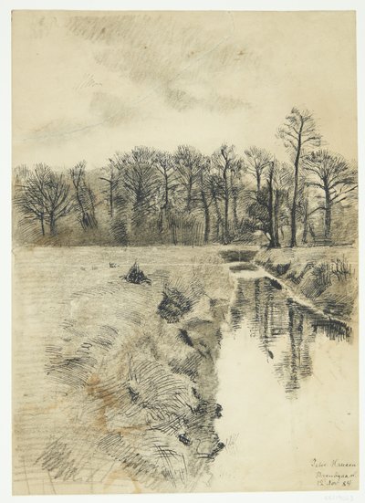 Landschap met een beek door Peter Hansen