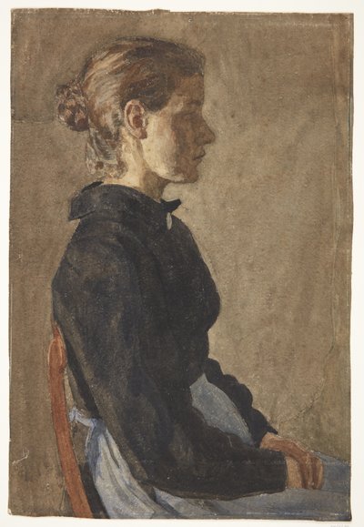 Portret van de schilderes Christine Swane, geboren Larsen, als jong meisje door Peter Hansen
