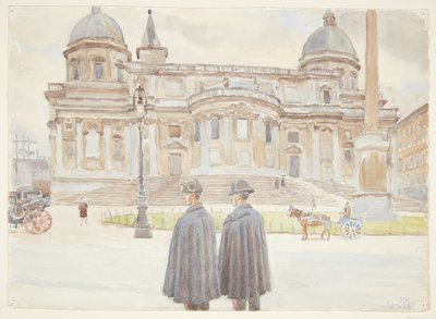 Twee karabinieri buiten Santa Maria Maggiore door Peter Hansen