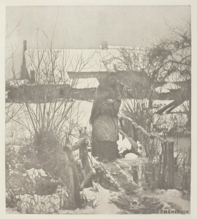 Een Glibberig Pad - Winterscène (Norfolk) door Peter Henry Emerson