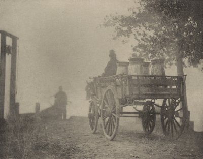 Bij de veerboot – Een mistige ochtend door Peter Henry Emerson