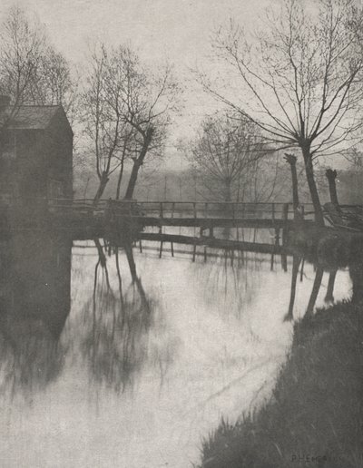 Voetbrug bij Chingford, uit The Compleat Angler door Peter Henry Emerson
