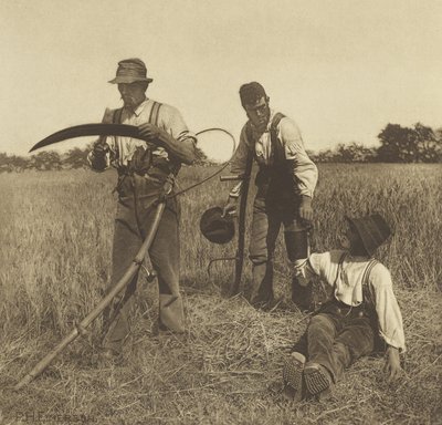 In de gerstoogst, Suffolk door Peter Henry Emerson