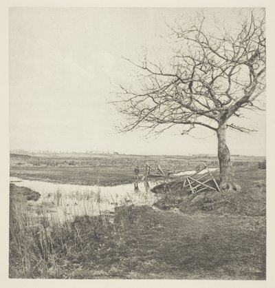 Bladloze Maart (Suffolk) door Peter Henry Emerson
