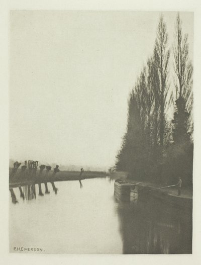 Populieren en knotbomen aan de Lea, bij Broxbourne door Peter Henry Emerson