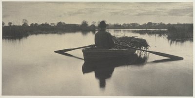 Roeien naar huis met de Schoof-Stuff uit Leven en Landschap op de Norfolk Broads, 1886, plaat XXI, 1886 door Peter Henry Emerson