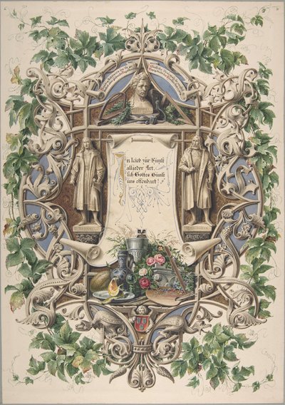 Hulde van Beierse kunstenaars aan koning Ludwig I, 1874 door Peter Herwegen