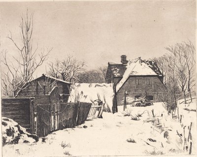 Winterlandschap met huis door Peter Vilhelm Ilsted