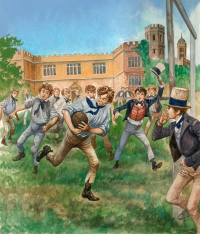 Jongens die rugby spelen door Peter Jackson