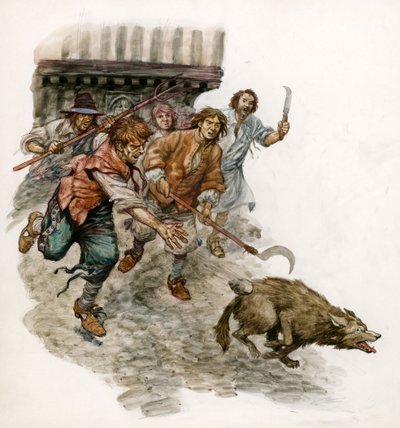Een wilde hond door de straten achtervolgen door Peter Jackson