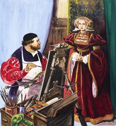 Holbein schildert een portret van Anna van Kleef door Peter Jackson