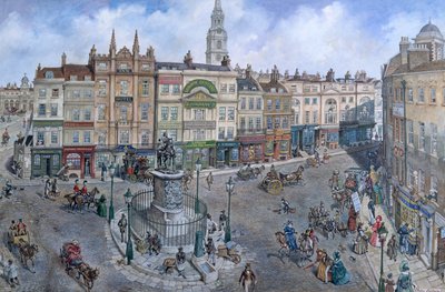 Oud Londen gereconstrueerd: Charing Cross rond 1830 door Peter Jackson