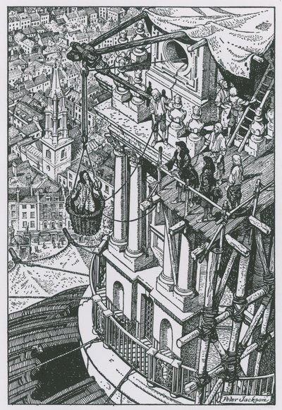 Sir Christopher Wren inspecteert de voortgang op de koepel door Peter Jackson