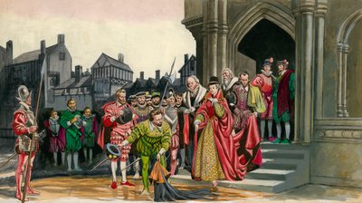 Sir Walter Raleigh legt zijn mantel neer voor Koningin Elizabeth I door Peter Jackson