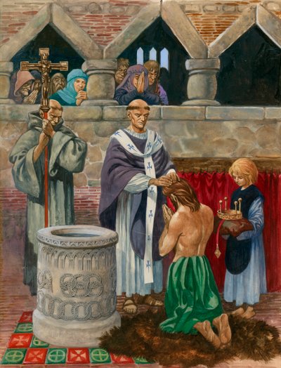 St. Augustinus doopt koning Ethelbert door Peter Jackson