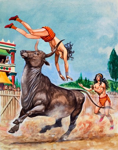 De Stierenring van Koning Minos. Minoïsche Stierspringers door Peter Jackson