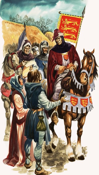 Het wonderlijke verhaal van Groot-Brittannië: De wijze koning Edward. De ambtenaren van koning Edward verzamelen informatie over landbezit door Peter Jackson