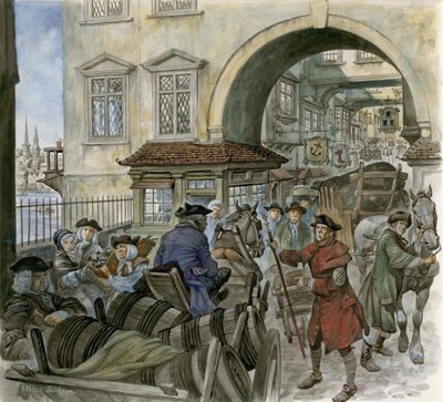 Verkeer op de Oude Londen Brug door Peter Jackson