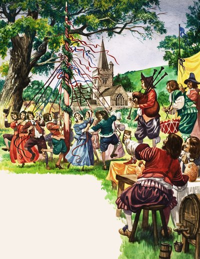 Dorpelingen dansen rond de meiboom door Peter Jackson