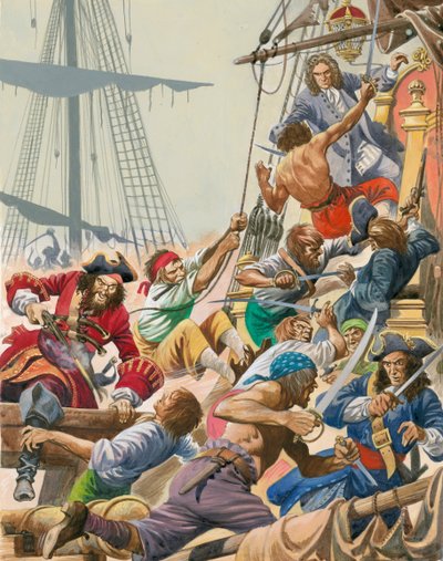 Toen piraten de zeeën bevoeren. Zwartbaard en zijn piraten vallen aan. door Peter Jackson