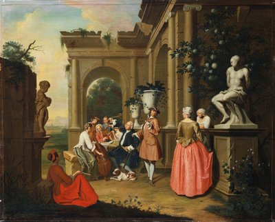 Een concert bij een portiek, 1739 door Peter Jacob Horemans