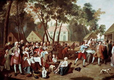 Een kermis in Grosshesselohe in Duitsland door Peter Jacob Horemans