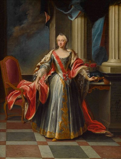 Portret van Maria Anna Sophia van Saksen 1728-1797, keurvorstin van Beieren door Peter Jacob Horemans