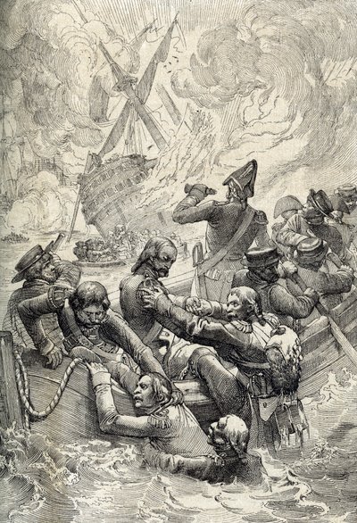 Expeditie van Egypte: De vernietiging van de Orient bij de Slag om de Nijl (Slag bij Aboukir) in augustus 1798 (Slag bij Aboukir baai: de vernietiging van L
