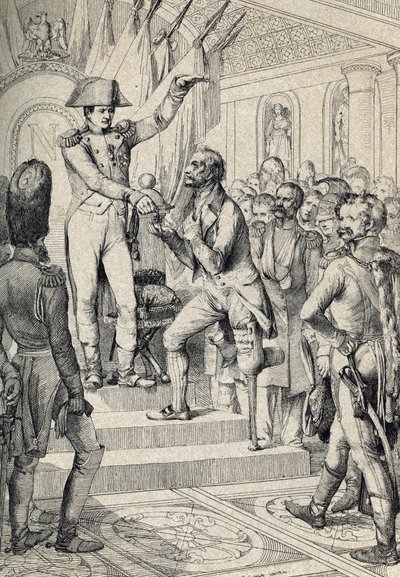Eerste uitreiking van de kruisen van het Legioen van Eer (opgericht in 1802) in de Kerk van de Invalides op 14 juli door Peter Johann Nepomuck Geiger