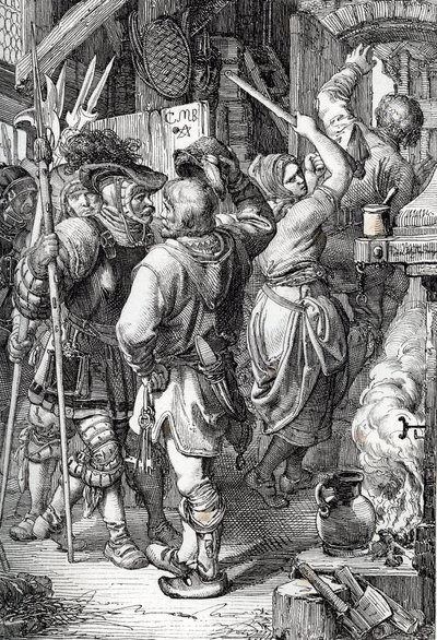De ontsnapping van Gustav I Vasa (1496-1560) (toekomstige koning van Zweden) vermomd als boer om te ontsnappen uit Denemarken door Peter Johann Nepomuck Geiger
