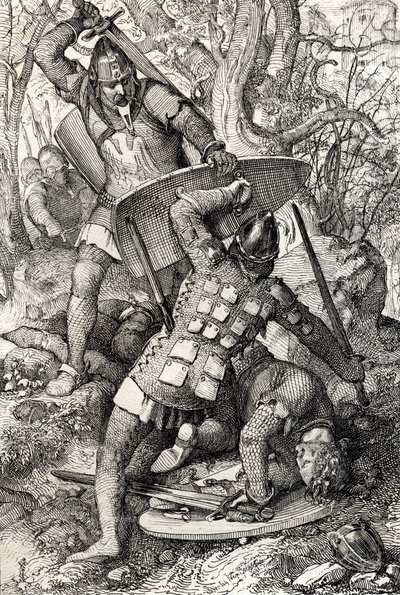 De dood van Ernst II van Zwaben (1010-1030) in een gevecht tegen de bisschop van Konstanz, Duitsland door Peter Johann Nepomuck Geiger