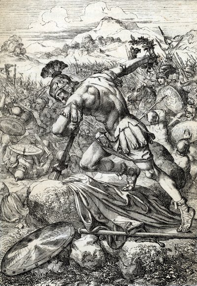 De zelfmoord van de Romeinse generaal Varus door Peter Johann Nepomuck Geiger