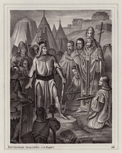 Stichting van Venetië, 5e eeuw (gravure) door Peter Johann Nepomuk Geiger